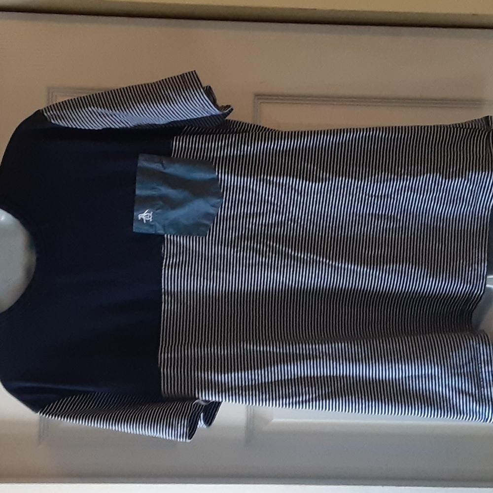 Penguin short sleeve blue and white striped shirt ,xl - Picture 7 of 9